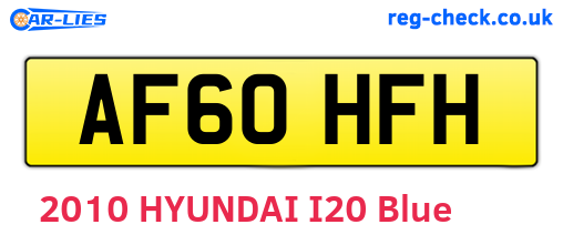 AF60HFH are the vehicle registration plates.