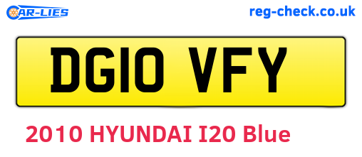 DG10VFY are the vehicle registration plates.