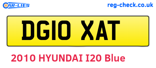 DG10XAT are the vehicle registration plates.