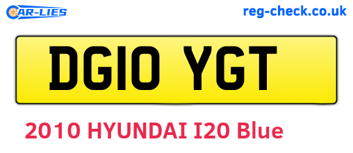 DG10YGT are the vehicle registration plates.