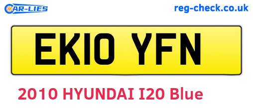 EK10YFN are the vehicle registration plates.