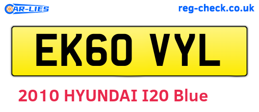 EK60VYL are the vehicle registration plates.