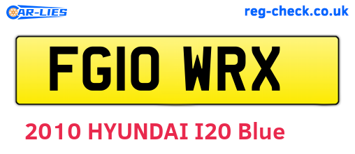 FG10WRX are the vehicle registration plates.