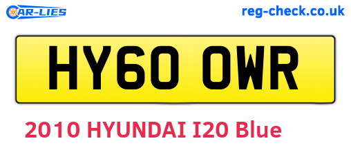HY60OWR are the vehicle registration plates.