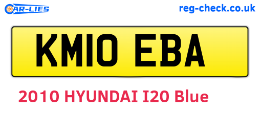 KM10EBA are the vehicle registration plates.