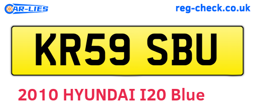 KR59SBU are the vehicle registration plates.