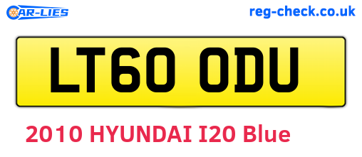 LT60ODU are the vehicle registration plates.