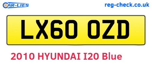 LX60OZD are the vehicle registration plates.