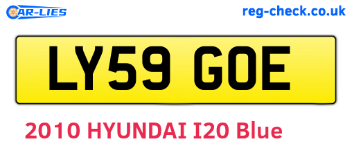 LY59GOE are the vehicle registration plates.