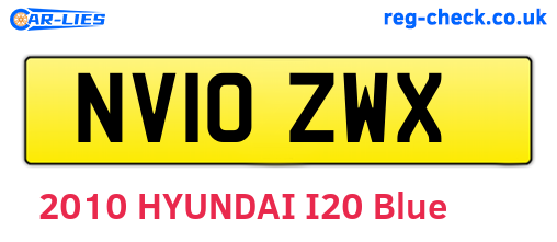 NV10ZWX are the vehicle registration plates.