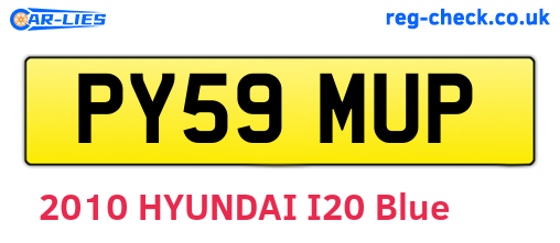 PY59MUP are the vehicle registration plates.