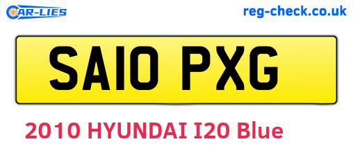SA10PXG are the vehicle registration plates.