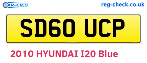 SD60UCP are the vehicle registration plates.