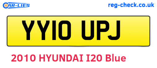 YY10UPJ are the vehicle registration plates.