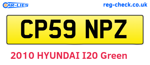 CP59NPZ are the vehicle registration plates.