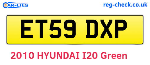 ET59DXP are the vehicle registration plates.