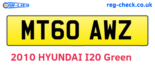 MT60AWZ are the vehicle registration plates.