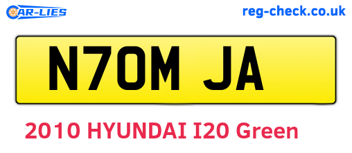 N70MJA are the vehicle registration plates.