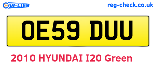 OE59DUU are the vehicle registration plates.