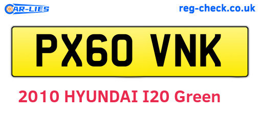 PX60VNK are the vehicle registration plates.