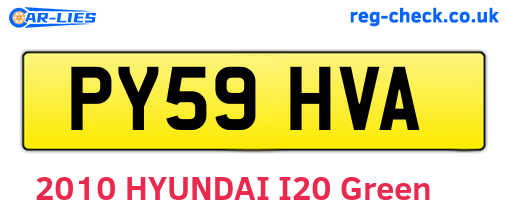 PY59HVA are the vehicle registration plates.