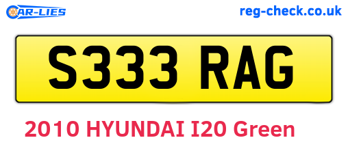 S333RAG are the vehicle registration plates.