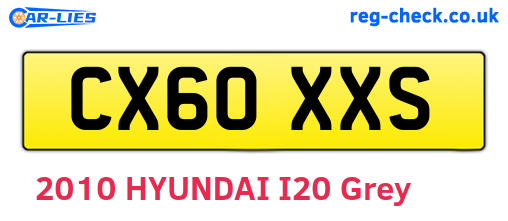 CX60XXS are the vehicle registration plates.