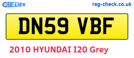 DN59VBF are the vehicle registration plates.
