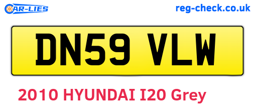 DN59VLW are the vehicle registration plates.