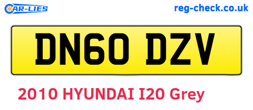 DN60DZV are the vehicle registration plates.