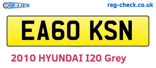 EA60KSN are the vehicle registration plates.