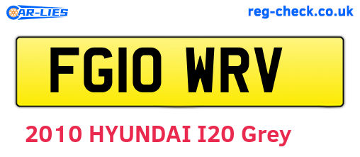 FG10WRV are the vehicle registration plates.