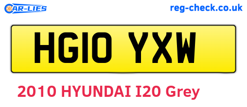 HG10YXW are the vehicle registration plates.