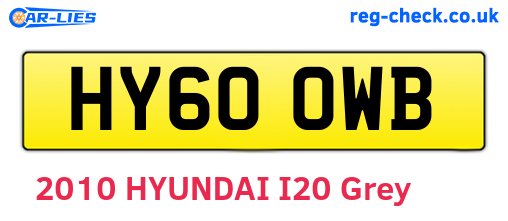 HY60OWB are the vehicle registration plates.
