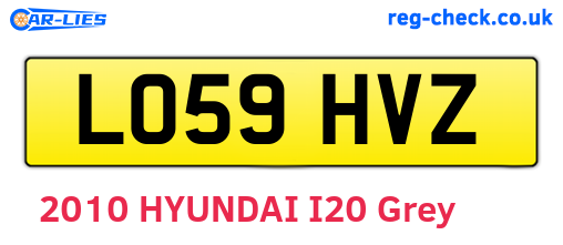 LO59HVZ are the vehicle registration plates.