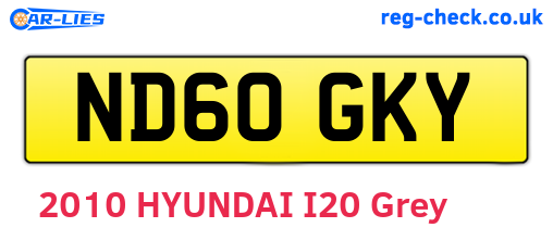 ND60GKY are the vehicle registration plates.