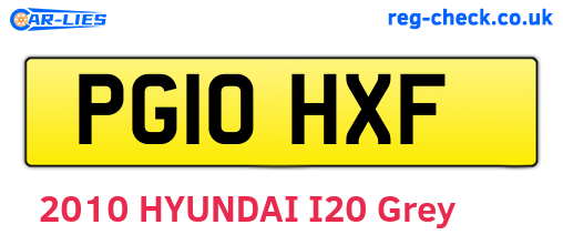 PG10HXF are the vehicle registration plates.