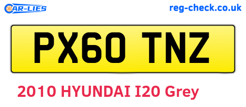 PX60TNZ are the vehicle registration plates.