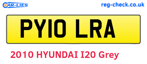 PY10LRA are the vehicle registration plates.