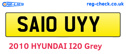 SA10UYY are the vehicle registration plates.
