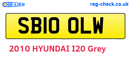 SB10OLW are the vehicle registration plates.