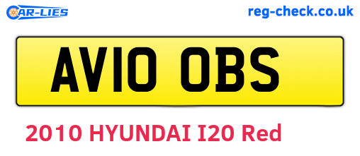 AV10OBS are the vehicle registration plates.