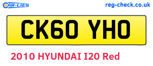 CK60YHO are the vehicle registration plates.