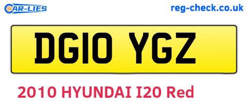 DG10YGZ are the vehicle registration plates.