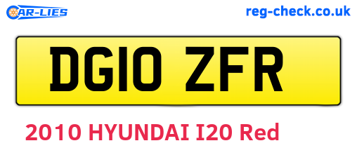 DG10ZFR are the vehicle registration plates.