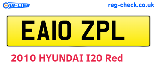 EA10ZPL are the vehicle registration plates.