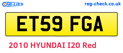 ET59FGA are the vehicle registration plates.