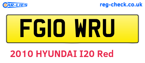 FG10WRU are the vehicle registration plates.