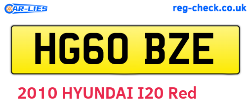 HG60BZE are the vehicle registration plates.