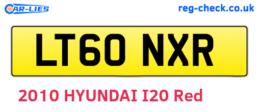 LT60NXR are the vehicle registration plates.